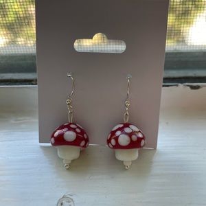 Handmade mushroom earrings